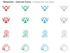 Business networking social communication client server ppt icons graphics