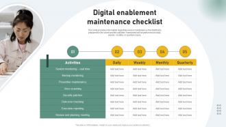 Business Nurturing Through Digital Adaption Digital Enablement Maintenance Checklist