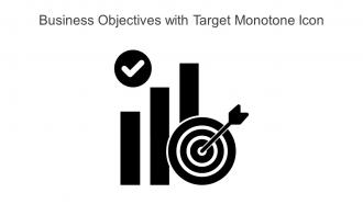 Business Objectives With Target Monotone Icon Powerpoint Pptx Png And Editable Eps Format