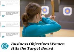 Business objectives women hits the target board