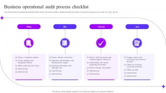 Business Operational Audit Process Checklist