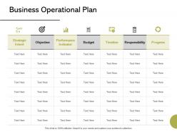 Business operational plan ppt powerpoint presentation styles backgrounds