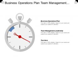 Business operations plan team management leadership selling technique cpb