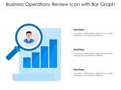 Business operations review icon with bar graph