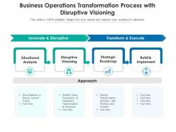 Business operations transformation process with disruptive visioning
