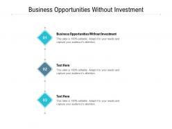 Business opportunities without investment ppt powerpoint infographic template cpb
