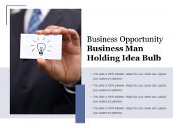 Business opportunity business man holding idea bulb
