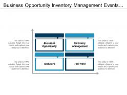 Business opportunity inventory management events management advertising strategies cpb