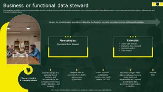 Business Or Functional Data Steward Stewardship By Business Process Model