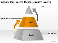 Business organizational chart examples process 3 stages growth powerpoint templates 0515