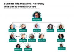 Business organizational hierarchy with management structure