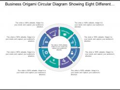 Business origami circular diagram showing eight different process category