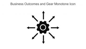 Business Outcomes And Gear Monotone Icon In Powerpoint Pptx Png And Editable Eps Format