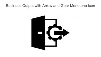 Business Output With Arrow And Gear Monotone Icon In Powerpoint Pptx Png And Editable Eps Format