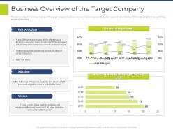 Business overview of the target company pitchbook for general advisory deal ppt diagrams