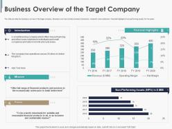Business overview of the target company pitchbook ppt download