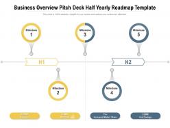 Business overview pitch deck half yearly roadmap template