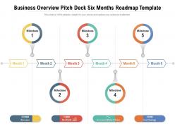 Business overview pitch deck six months roadmap template