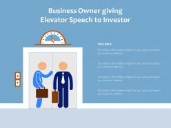 Business owner giving elevator speech to investor