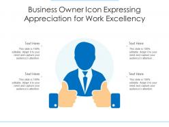 Business owner icon expressing appreciation for work excellency