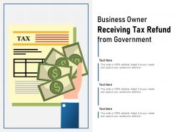 Business owner receiving tax refund from government