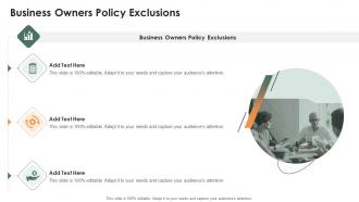 Business Owners Policy Exclusions In Powerpoint And Google Slides Cpb