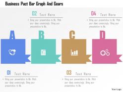 Business pact bar graph and gears flat powerpoint design