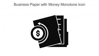 Business Paper With Money Monotone Icon In Powerpoint Pptx Png And Editable Eps Format
