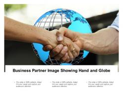 Business partner image showing hand and globe