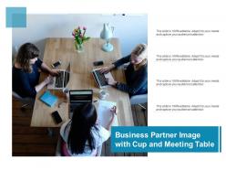 Business partner image with cup and meeting table