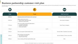Business Partnership Customer Visit Plan