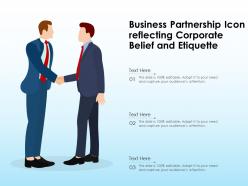 Business partnership icon reflecting corporate belief and etiquette