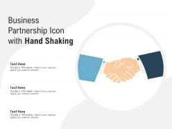 Business partnership icon with hand shaking