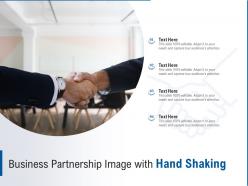 Business partnership image with hand shaking