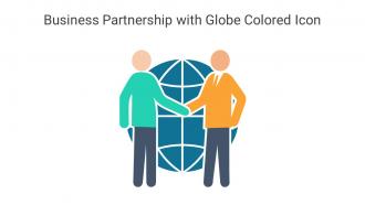 Business Partnership With Globe Colored Icon In Powerpoint Pptx Png And Editable Eps Format