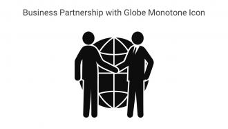 Business Partnership With Globe Monotone Icon In Powerpoint Pptx Png And Editable Eps Format