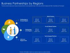 Business partnerships by regions europe us powerpoint presentation tips ppt slides