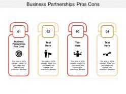 Business partnerships pros cons ppt powerpoint presentation show outline cpb