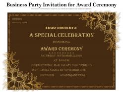 Business party invitation for award ceremony