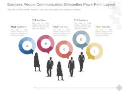 Business people communication silhouettes powerpoint layout