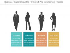 Business people silhouettes for growth and development process ppt slide