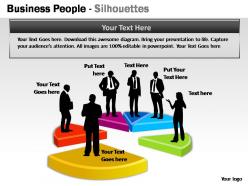 Business people silhouettes powerpoint presentation slides