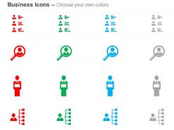 Business peoples network search options banker ppt icons graphics