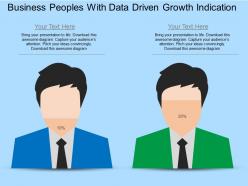 Business peoples with data driven growth indication powerpoint slides