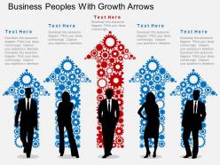 Business peoples with growth arrows flat powerpoint desgin