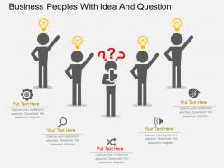 Business peoples with idea and question flat powerpoint design
