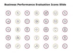 Business performance evaluation icons slide arrows gears d87 ppt powerpoint presentation gallery display