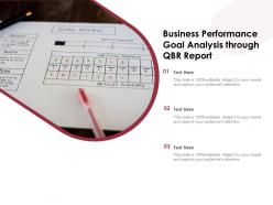 Business performance goal analysis through qbr report