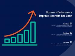 Business performance improve icon with bar chart