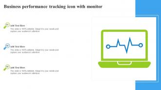 Business Performance Tracking Icon With Monitor